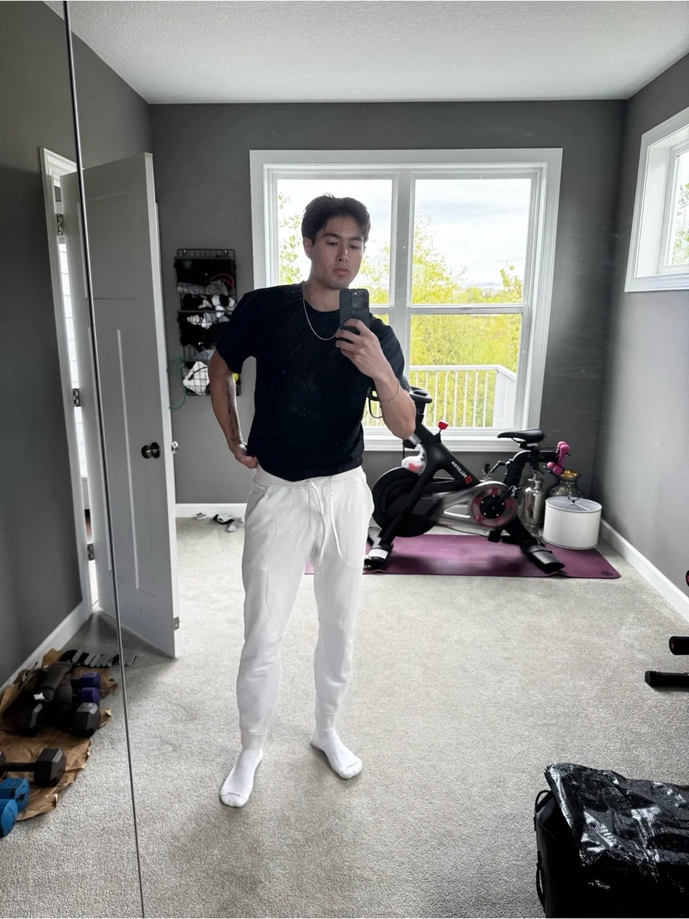 lululemon athletica Men's White Drawstring Joggers